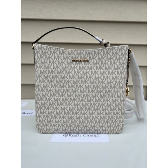 Michael Kors crossbody messenger bag MK signature large jetset bag light cream - Picture 1 of 10